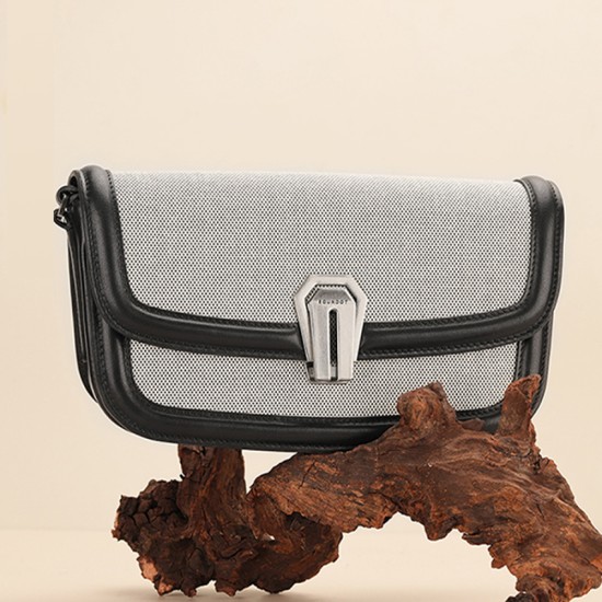 Leather canvas vintage crossbody armpit baguette bag - Memoo.com Leather canvas vintage crossbody armpit baguette bag - Memoo.com