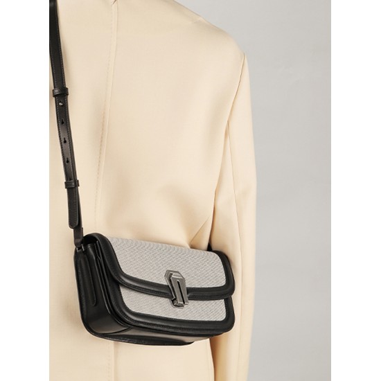 Leather canvas vintage crossbody armpit baguette bag - Memoo.com Leather canvas vintage crossbody armpit baguette bag - Memoo.com