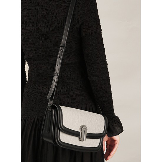 Leather canvas vintage crossbody armpit baguette bag - Memoo.com Leather canvas vintage crossbody armpit baguette bag - Memoo.com