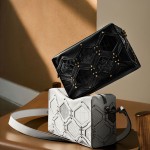 Leather splicing geometric box bag, armpit crossbody bag