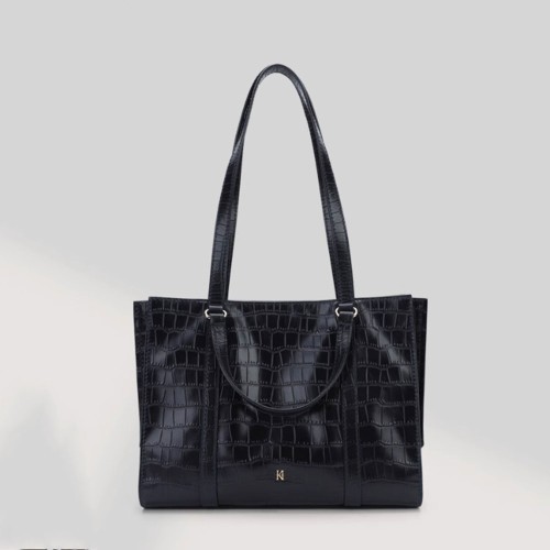 Genuine leather crocodile pattern large capacity single shoulder tote bag commuting bag Genuine leather crocodile pattern large capacity single shoulder tote bag commuting bag
