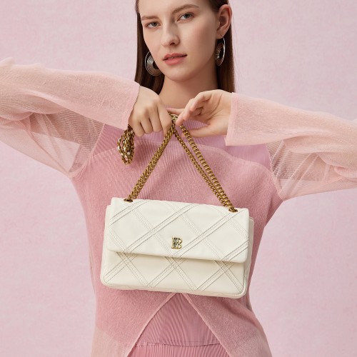 Diamond chain bag leather one-shoulder underarm bag