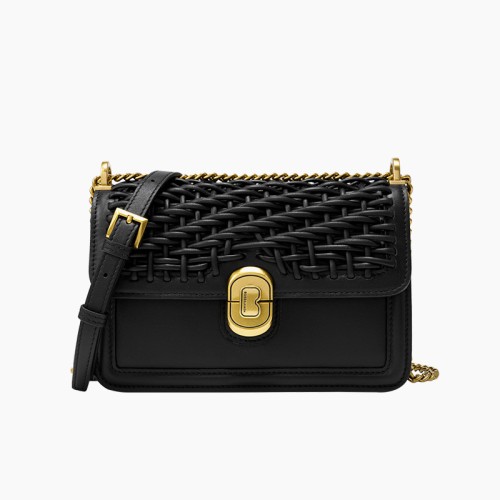 Leather shoulder crossbody bag and woven small square bag Leather shoulder crossbody bag and woven small square bag