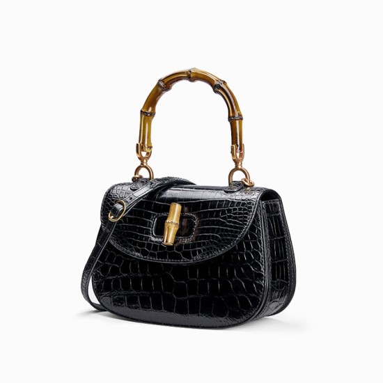 Crocodile leather womens bag, light luxury bamboo handbag - Memoo.com Crocodile leather womens bag, light luxury bamboo handbag - Memoo.com