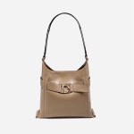 Leather bucket bag for women's commuting, high-end single shoulder crossbody bag