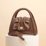 Leather handbag, pleated bag, crossbody bag