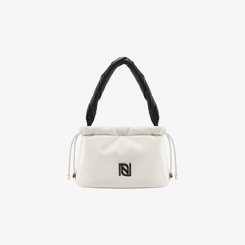 Drawstring top padded sheepskin tote Drawstring top padded sheepskin tote