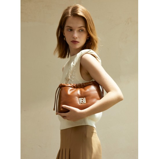 Drawstring top padded sheepskin tote - Memoo.com Drawstring top padded sheepskin tote - Memoo.com