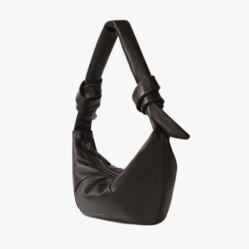 Hand-held croissant in lambskin on one shoulder Hand-held croissant in lambskin on one shoulder