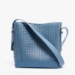 Leather women's bag head laminate woven bag bucket bag shoulder crossbody bag