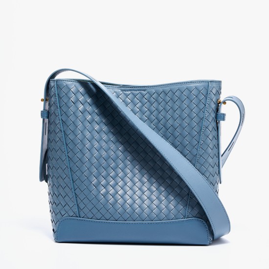 Leather womens bag head laminate woven bag bucket bag shoulder crossbody bag - Memoo.com Leather womens bag head laminate woven bag bucket bag shoulder crossbody bag - Memoo.com