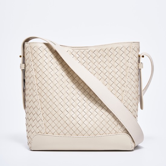 Leather womens bag head laminate woven bag bucket bag shoulder crossbody bag - Memoo.com Leather womens bag head laminate woven bag bucket bag shoulder crossbody bag - Memoo.com