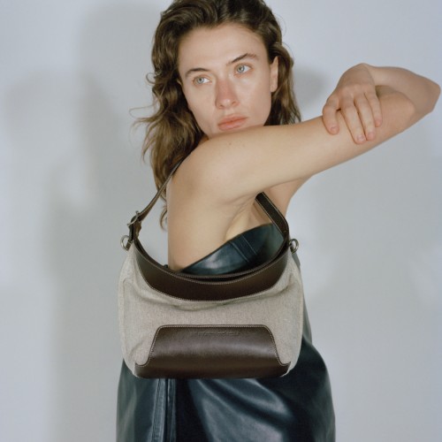 Head layer cowhide patchwork underarm crossbody sailboat bag Head layer cowhide patchwork underarm crossbody sailboat bag