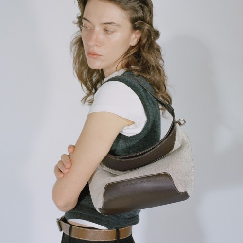 white leather backpack
