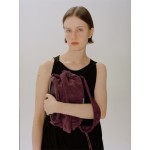 绒面褶皱单肩斜挎包