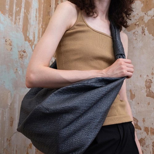 Knitted shiny leather crossbody bag crescent bag Knitted shiny leather crossbody bag crescent bag