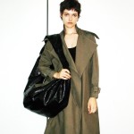 Cracked shiny leather crossbody bag crescent bag