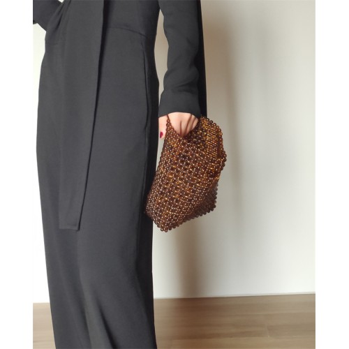 Handheld beaded bag with bead beads