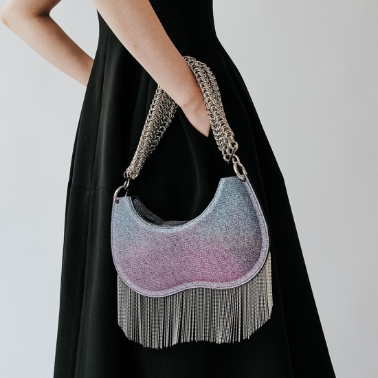 Copper bead tassel bag, underarm hand-held shoulder bag, crossbody bag, starry sky frosted - Memoo.com Copper bead tassel bag, underarm hand-held shoulder bag, crossbody bag, starry sky frosted - Memoo.com