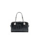 Boston genuine leather chain crossbody handbag, black bowling bag - Memoo.com Boston genuine leather chain crossbody handbag, black bowling bag - Memoo.com