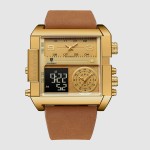 Authentic branded, trendy and waterproof men's watches. These are stylish business watches with dual-display and luminous features, men's quartz wristwatches.