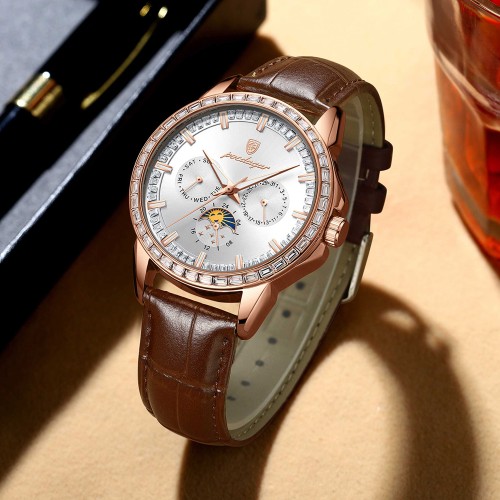 Men's multifunctional trendy calendar watch. It is waterproof, suitable for business occasions, has a luminous function, and is a men's quartz wristwatch.