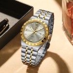 男士双日历商务夜光时尚防水手表石英腕表