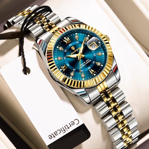 女士手表时尚夜光新款简约日历防水手表石英腕表女