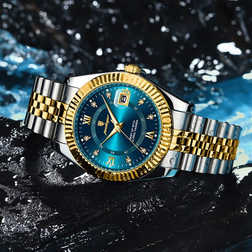 Authentic new men's watch. It is a fully automatic mechanical watch, trendy, waterproof, fashionable, suitable for business, with a calendar function, and it is a luminous wristwatch. Authentic new men's watch. It is a fully automatic mechanical watch, trendy, waterproof, fashionable, suitable for business, with a calendar function, and it is a luminous wristwatch.