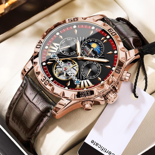 Men's waterproof, fully automatic mechanical, multifunctional, fashionable and high-grade calendar watch, a men's wristwatch.