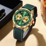 Men's waterproof business-style watch with multiple functions, fashionable and a new model, featuring a luminous function and a calendar. It is a men's quartz watch.