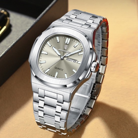 Men's simple-style watch with dual calendars, luminous function, high-grade quality and waterproof performance. It is a men's quartz wristwatch. - Memoo.com Men's simple-style watch with dual calendars, luminous function, high-grade quality and waterproof performance. It is a men's quartz wristwatch. - Memoo.com