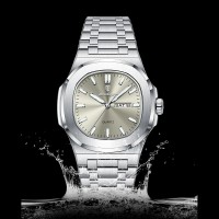 Men's simple-style watch with dual calendars, luminous function, high-grade quality and waterproof performance. It is a men's quartz wristwatch.