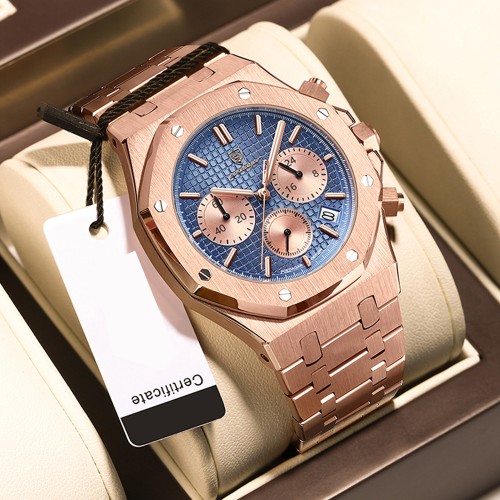 Men's watch. It is a fully automatic mechanical, fashionable, business-style, waterproof and luminous watch with a calendar function, a men's wristwatch.