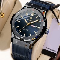 Fully automatic mechanical, waterproof and luminous business-casual men's wristwatch, men's quartz wristwatch with dual calendar function