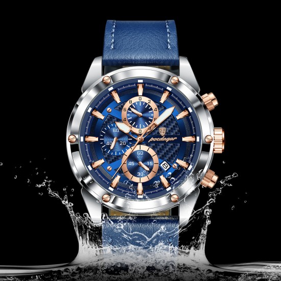 Men's wristwatch, multi-functional, business style, luminous, with calendar function, casual style, waterproof quartz wristwatch. - Memoo.com Men's wristwatch, multi-functional, business style, luminous, with calendar function, casual style, waterproof quartz wristwatch. - Memoo.com
