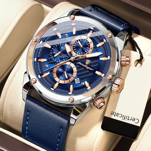 Men's wristwatch, multi-functional, business style, luminous, with calendar function, casual style, waterproof quartz wristwatch.