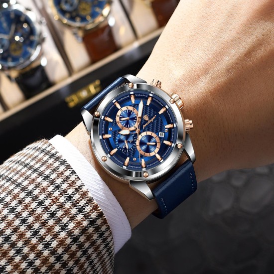 Men's wristwatch, multi-functional, business style, luminous, with calendar function, casual style, waterproof quartz wristwatch. - Memoo.com Men's wristwatch, multi-functional, business style, luminous, with calendar function, casual style, waterproof quartz wristwatch. - Memoo.com