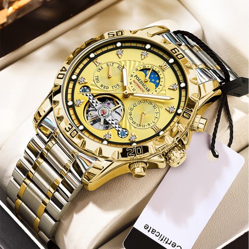 男士夜光全自动机械手表陀飞轮高档防水名牌腕表