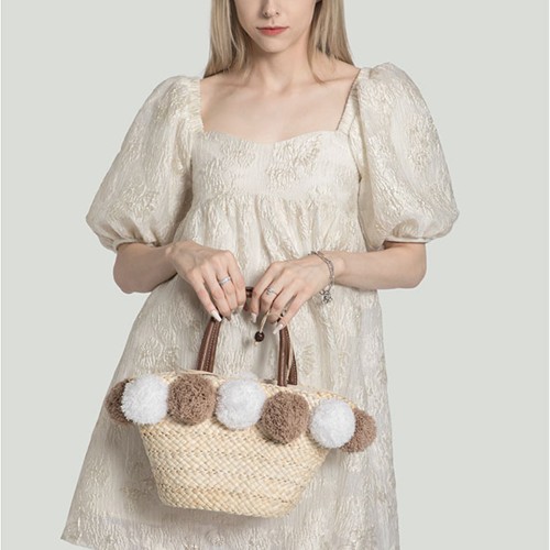 Handbag trendy hairball woven bag Handbag trendy hairball woven bag