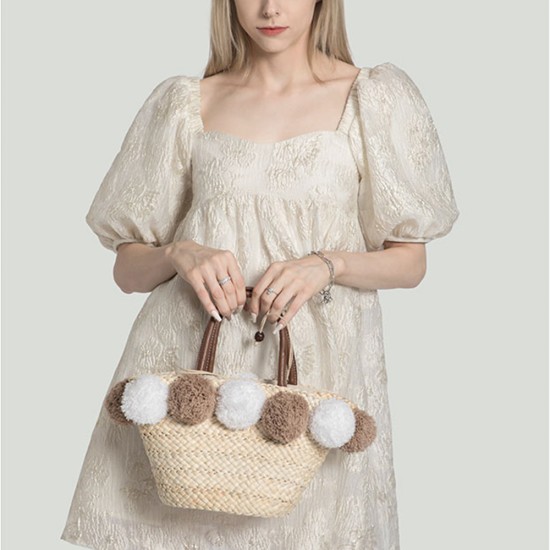Handbag trendy hairball woven bag Handbag trendy hairball woven bag