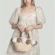 Handbag trendy hairball woven bag Handbag trendy hairball woven bag