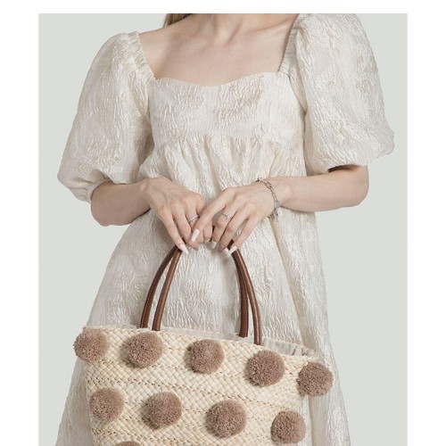 Original handmade hairball cute one-shoulder tote bag