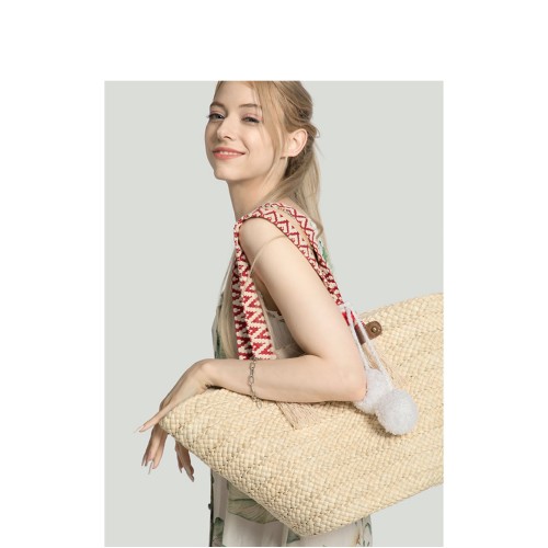 Hand-woven bag, changing bag, solid color straw bag Hand-woven bag, changing bag, solid color straw bag