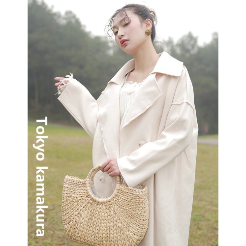 Original handmade handmade round handle straw bag handbag