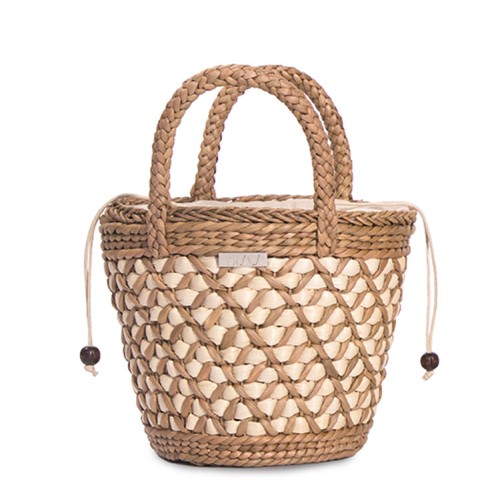 Straw bag fresh casual portable bucket bag