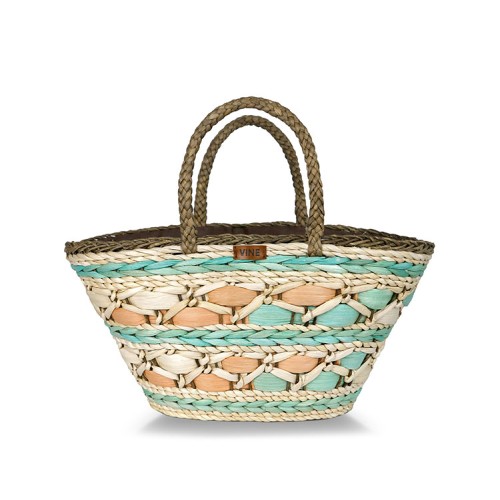 Handmade seaside vacation dopamine straw bag hand-held vegetable basket