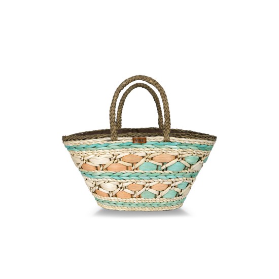 Handmade seaside vacation dopamine straw bag hand-held vegetable basket Handmade seaside vacation dopamine straw bag hand-held vegetable basket