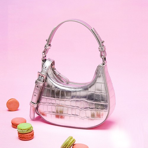 Crossbody bag Single shoulder handbag Underarm bag silver pink bag Crossbody bag Single shoulder handbag Underarm bag silver pink bag