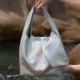 Mermaid lunch box bag silver shiny opening layer cowhide creative womens bag - Memoo.com Mermaid lunch box bag silver shiny opening layer cowhide creative womens bag - Memoo.com